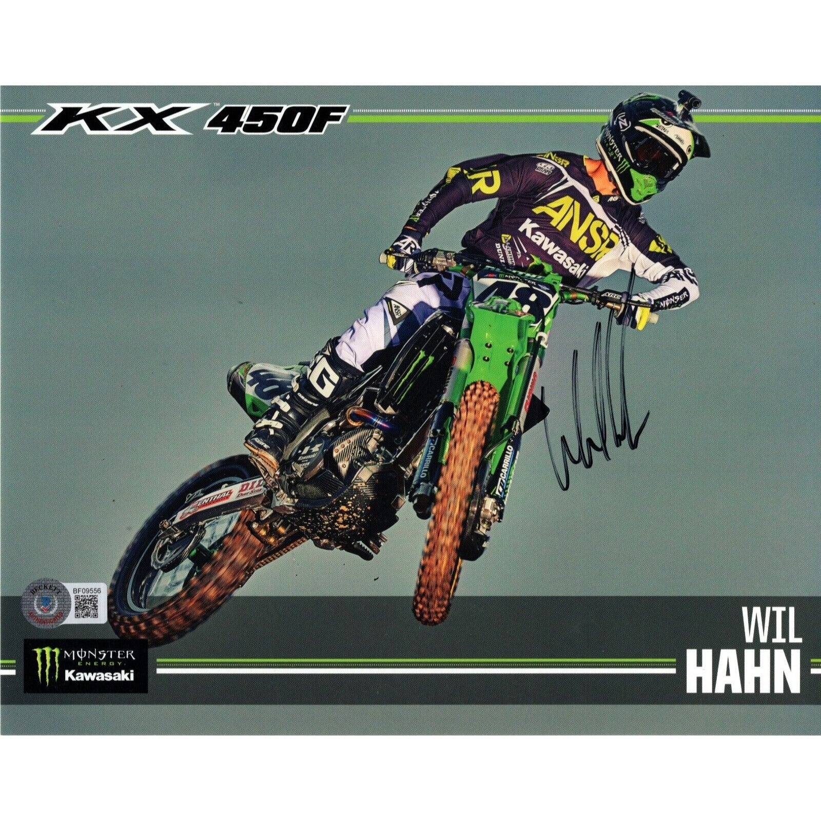 Wil Hahn Supercross Motocross autographed memorabilia – full view – Beckett COA