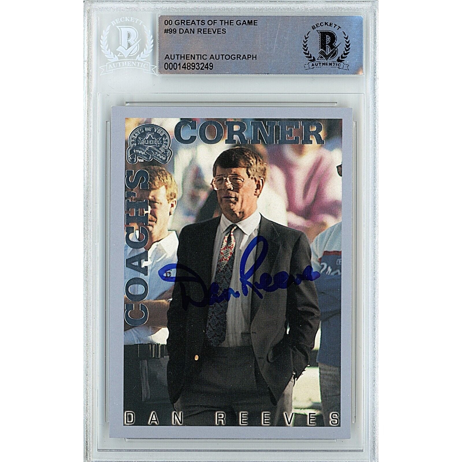 2000 Fleer Dan Reeves Atlanta Falcons Autographed Trading Card – Beckett BAS