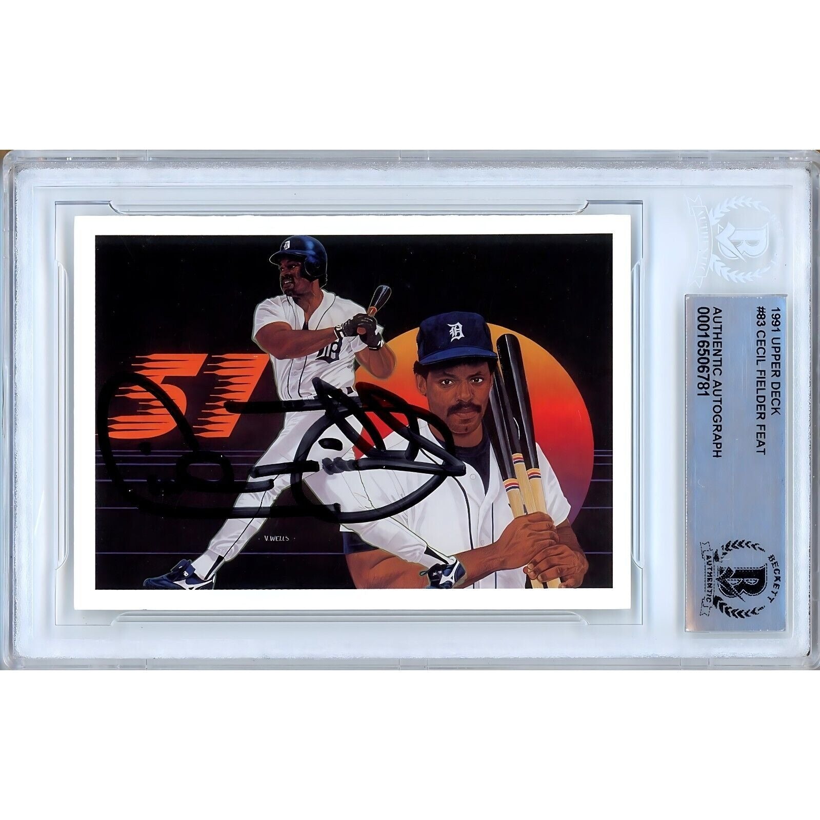 1991 Upper Deck Cecil Fielder Detroit Tigers Autographed Trading Card – Beckett BAS
