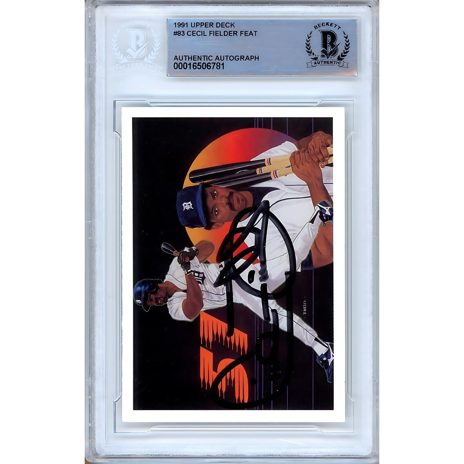 Cecil Fielder Upper Deck Signed Trading Card Beckett BAS