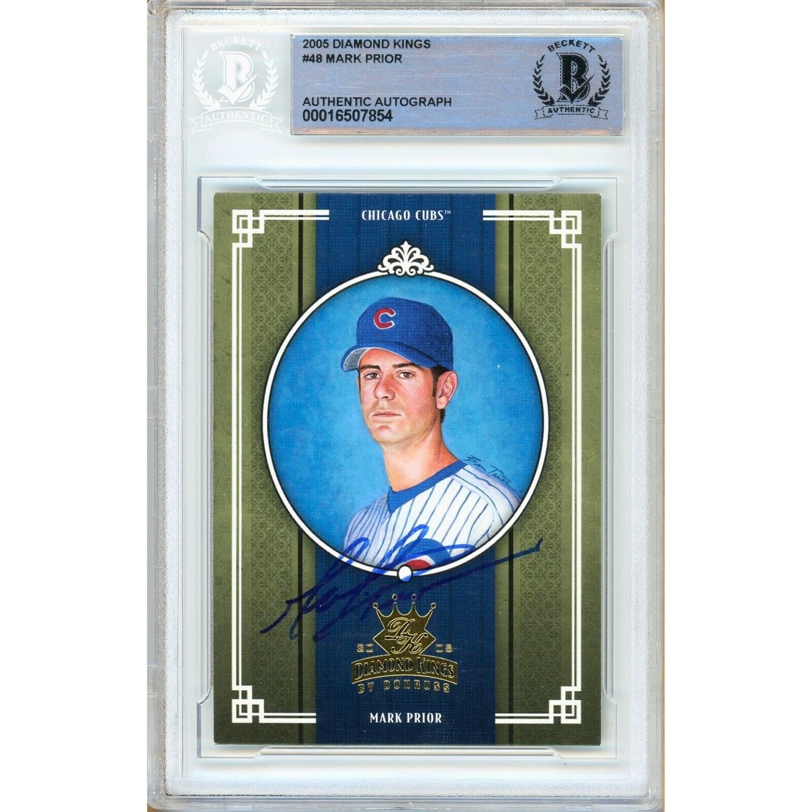 Mark Prior Chicago Cubs autographed trading card – full view – Beckett COA