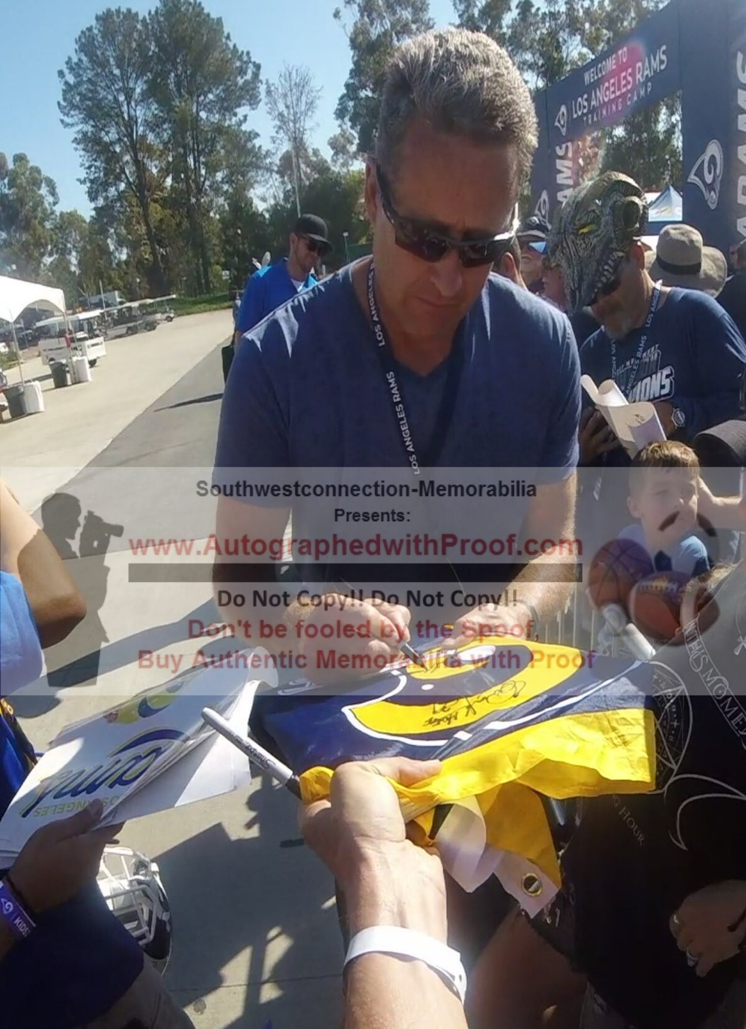 La Rams Legends Autographed Football Flag Autograph Beckett BAS