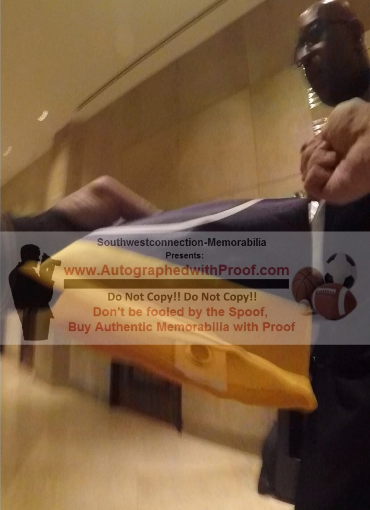 La Rams Legends Autographed Football Flag Beckett BAS