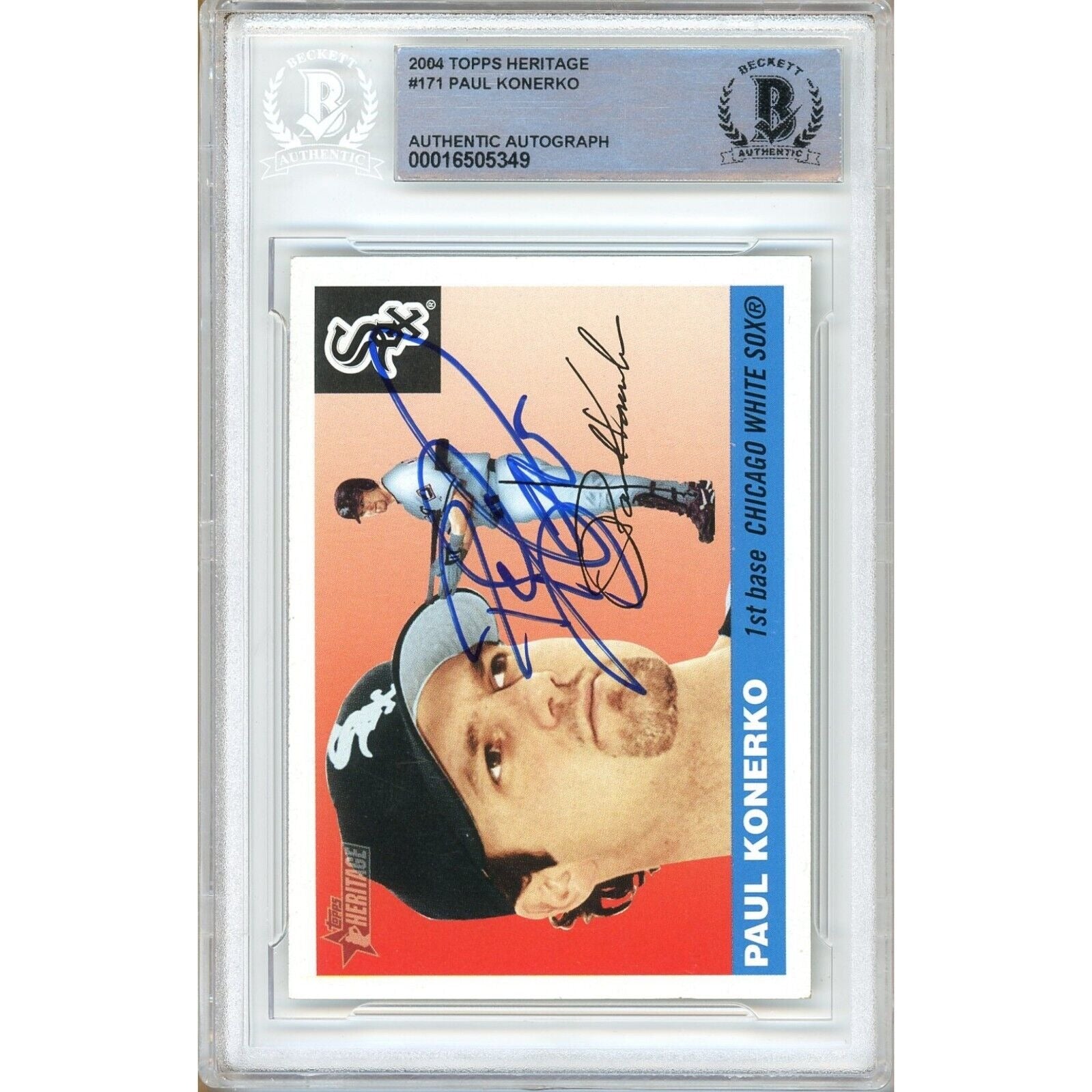 Paul Konerko Chicago White Sox signed trading card – signature close-up – Beckett COA