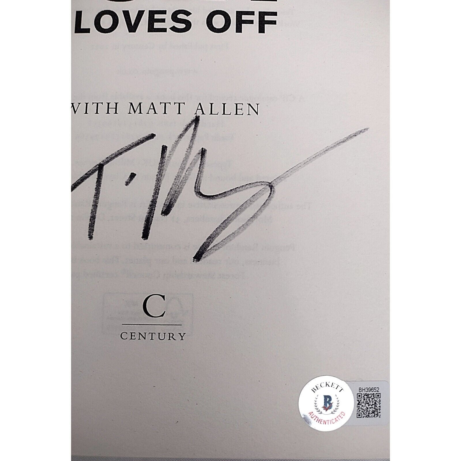 Tyson Fury memorabilia autograph – angled display – Beckett COA