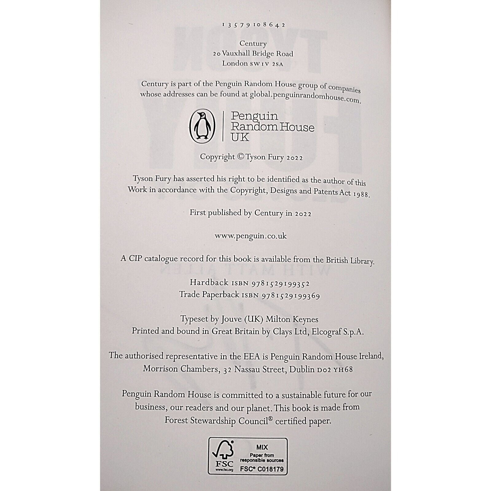 Tyson Fury autographed memorabilia – full view – Beckett COA