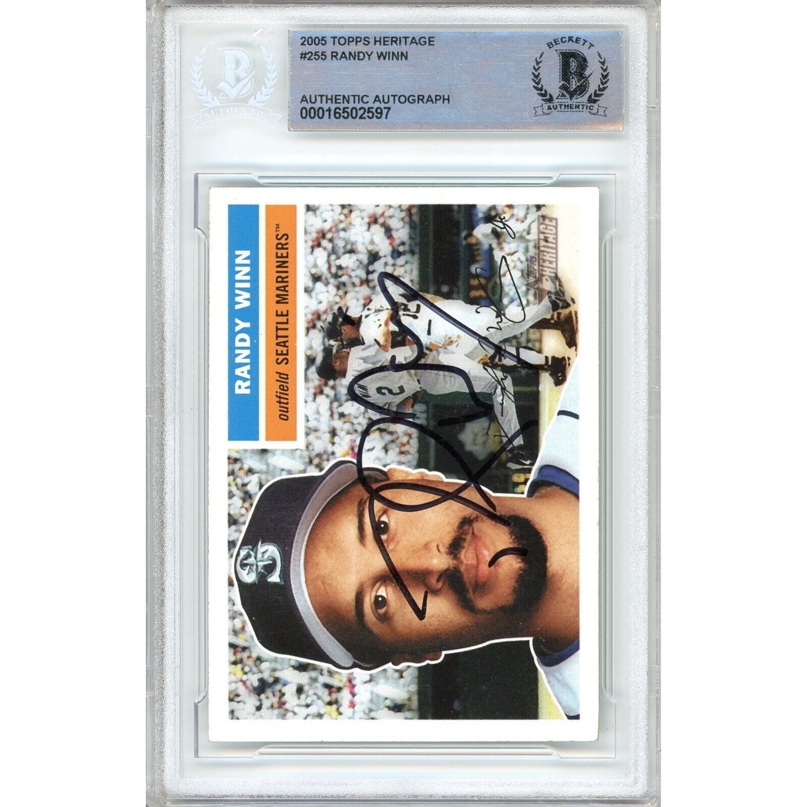 Randy Winn Seattle Mariners signed trading card – signature close-up – Beckett COA