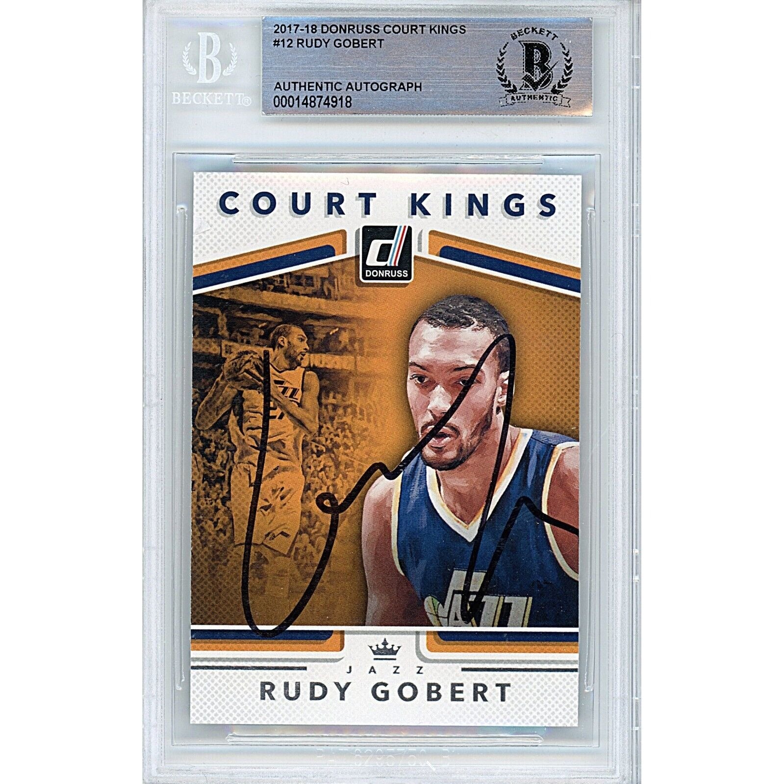 Rudy Gobert Utah Jazz autographed trading card – full view – Beckett COA
