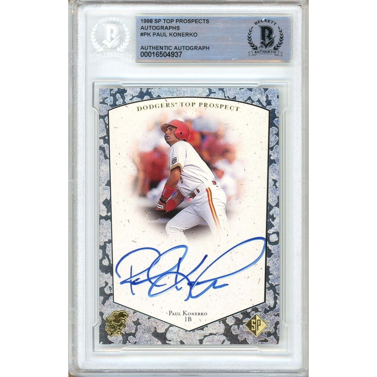 Paul Konerko La Dodgers autographed trading card – full view – Beckett COA
