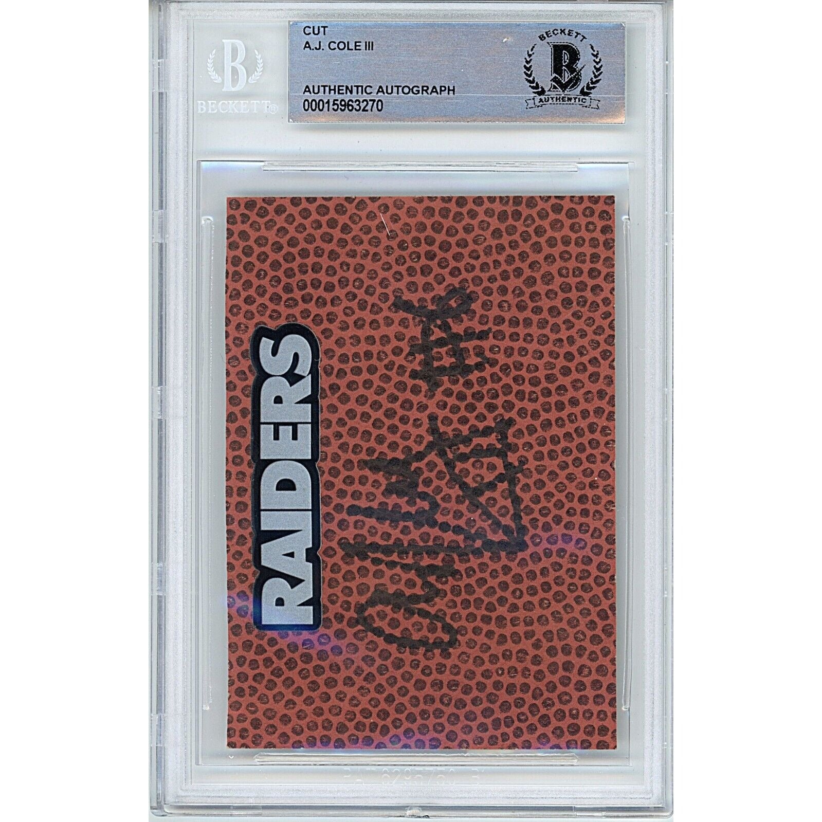 AJ Cole Las Vegas Raiders Signed Cut – Beckett BAS