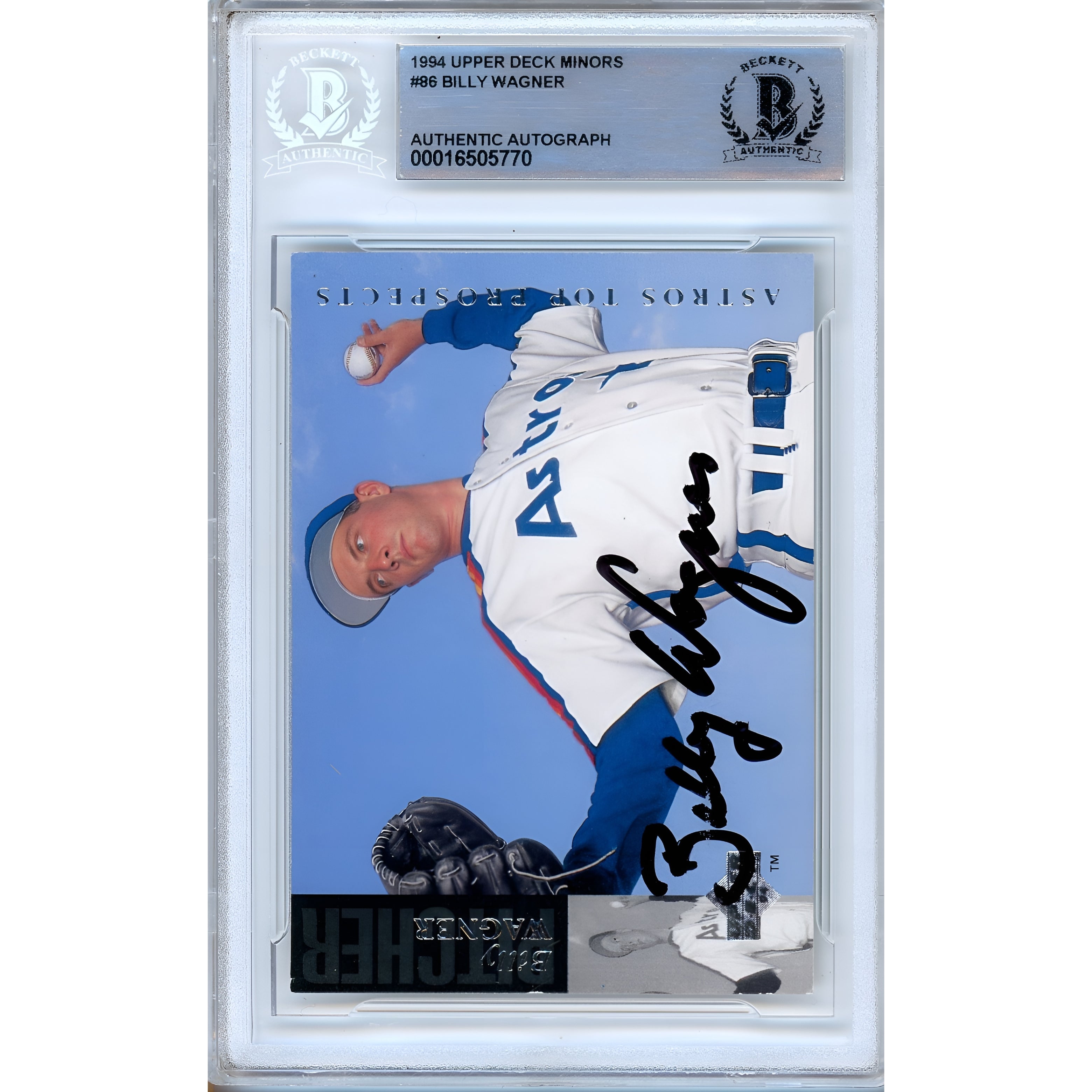 1994 Upper Deck Billy Wagner Houston Astros Signed Trading Card – Beckett BAS