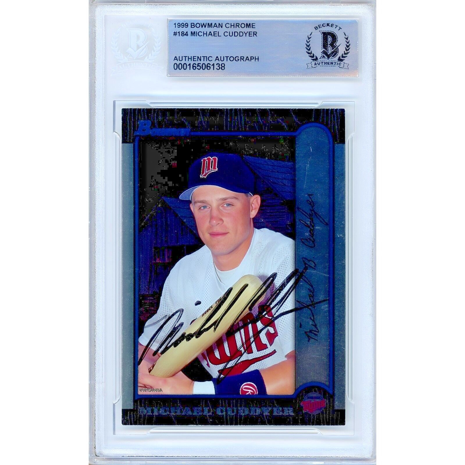 Michael Cuddyer Minnesota Twins autographed trading card – full view – Beckett COA