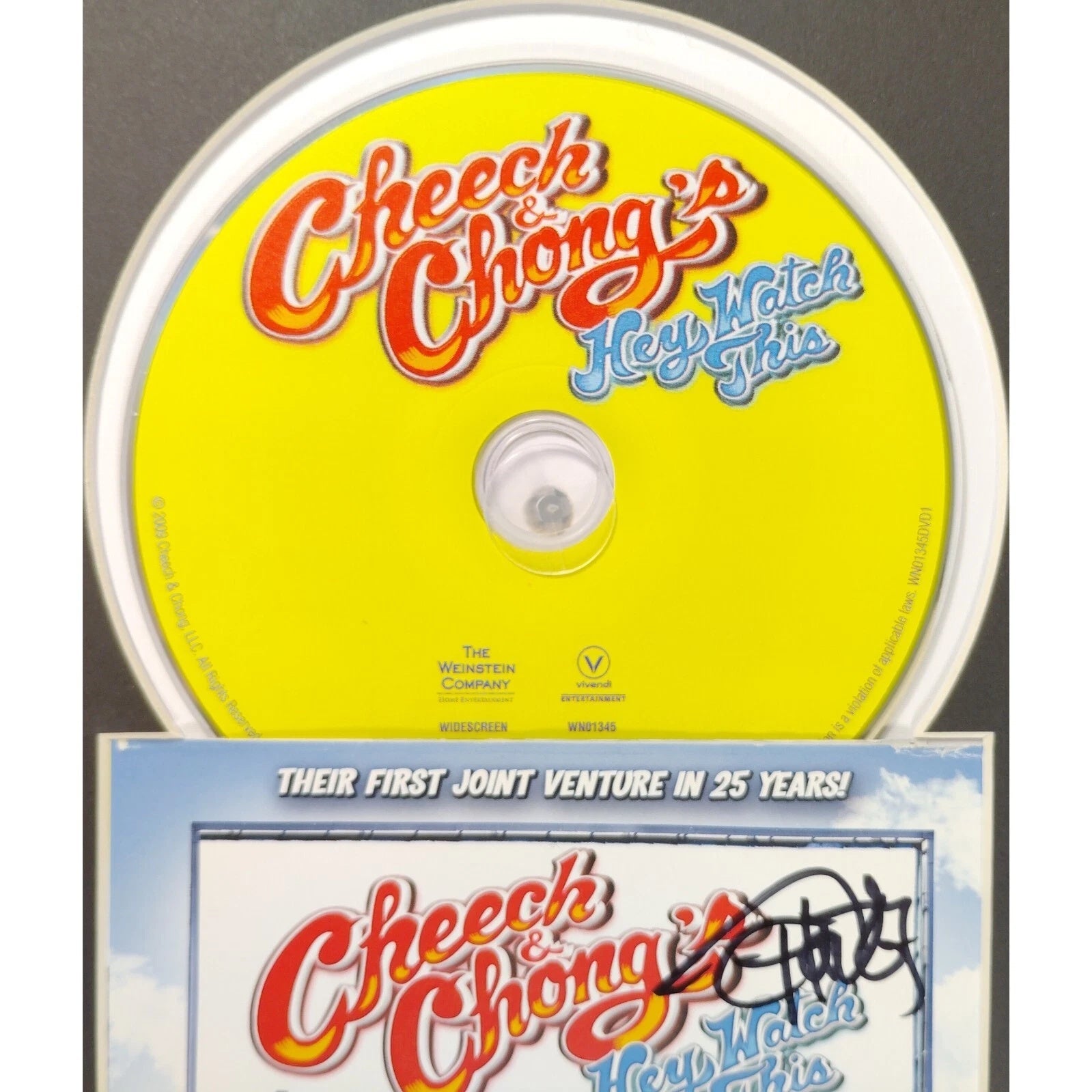 Cheech Chong Autographed Hey Watch This Photo Beckett BAS