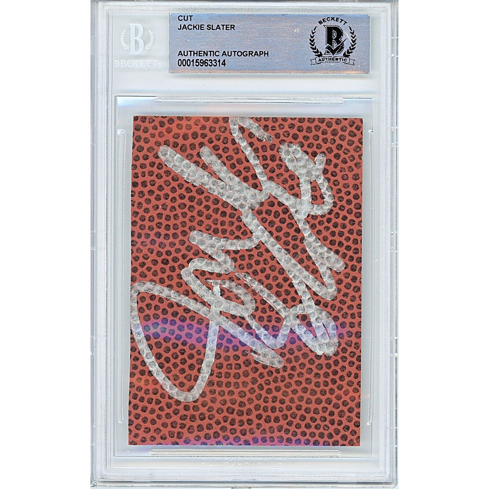 Jackie Slater Los Angeles Rams signed trading card – signature close-up – Beckett COA