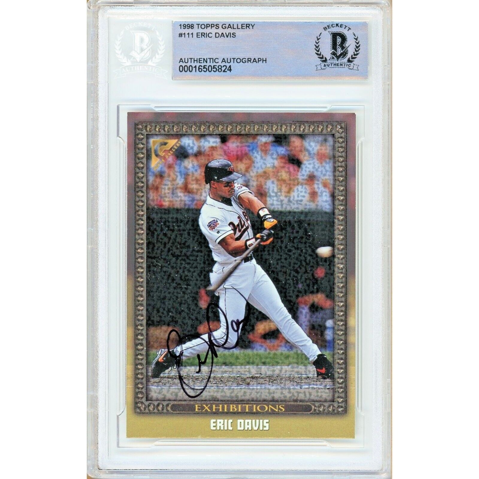 1998 Topps Eric Davis Baltimore Orioles Autographed Trading Card – Beckett BAS