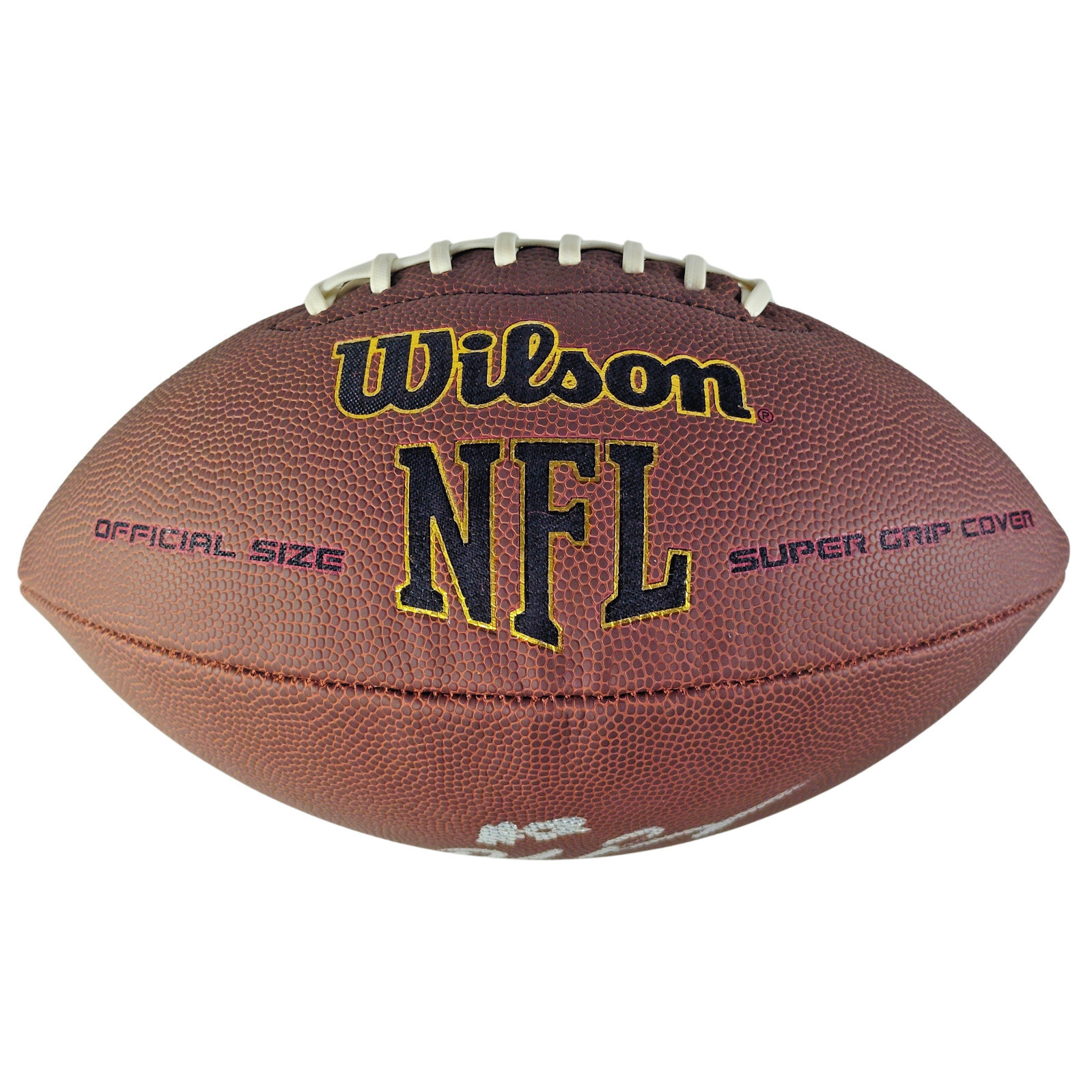 Denzel Perryman autographed football – full view – Beckett COA