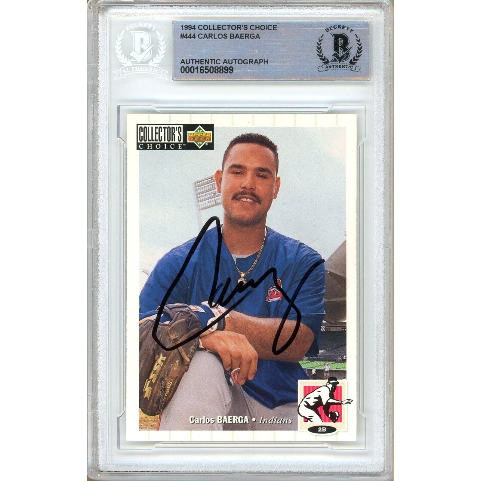 Carlos Baerga Collectors Choice Autographed Trading Card Beckett BAS