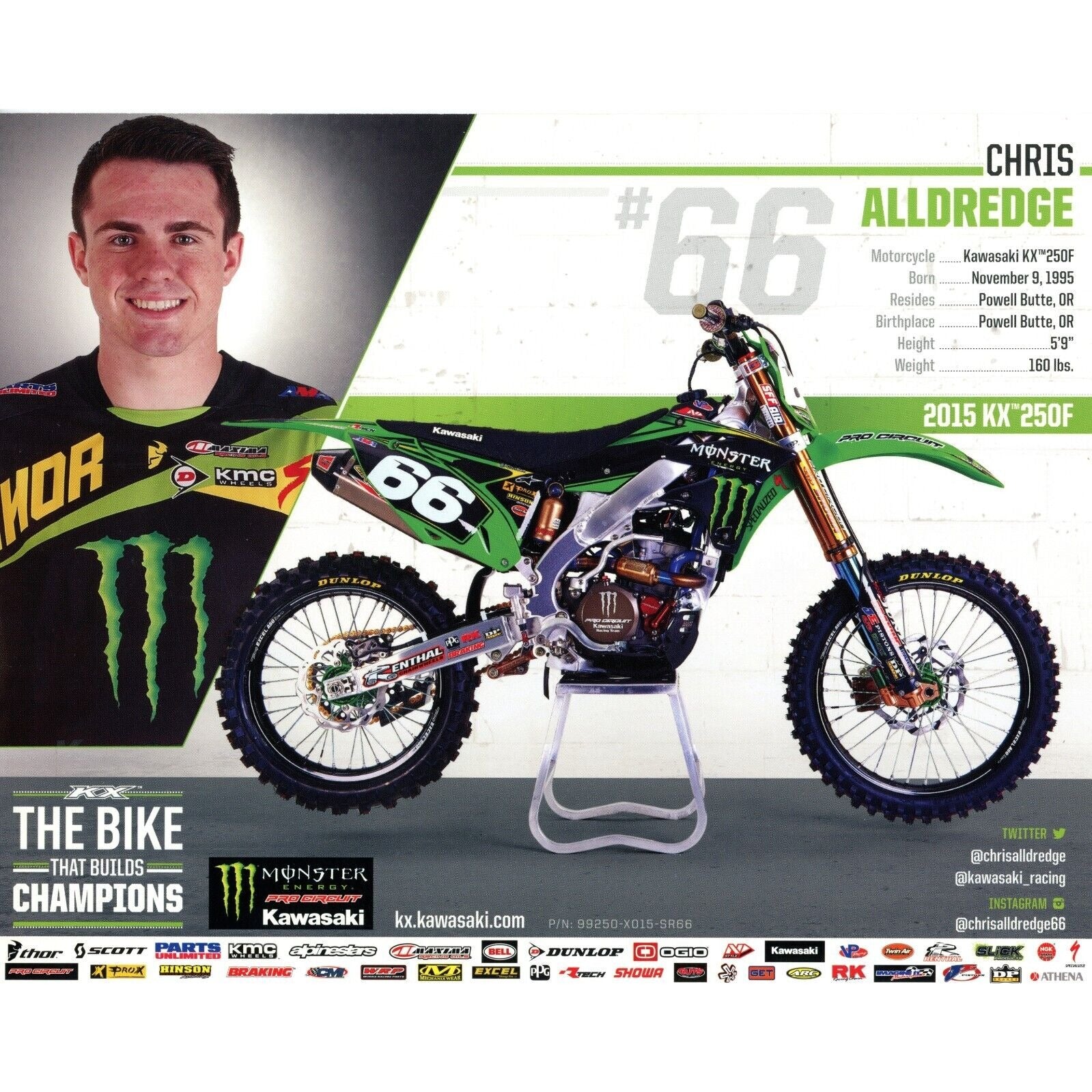 Chris Alldredge Motocross Signed Photo – Beckett BAS