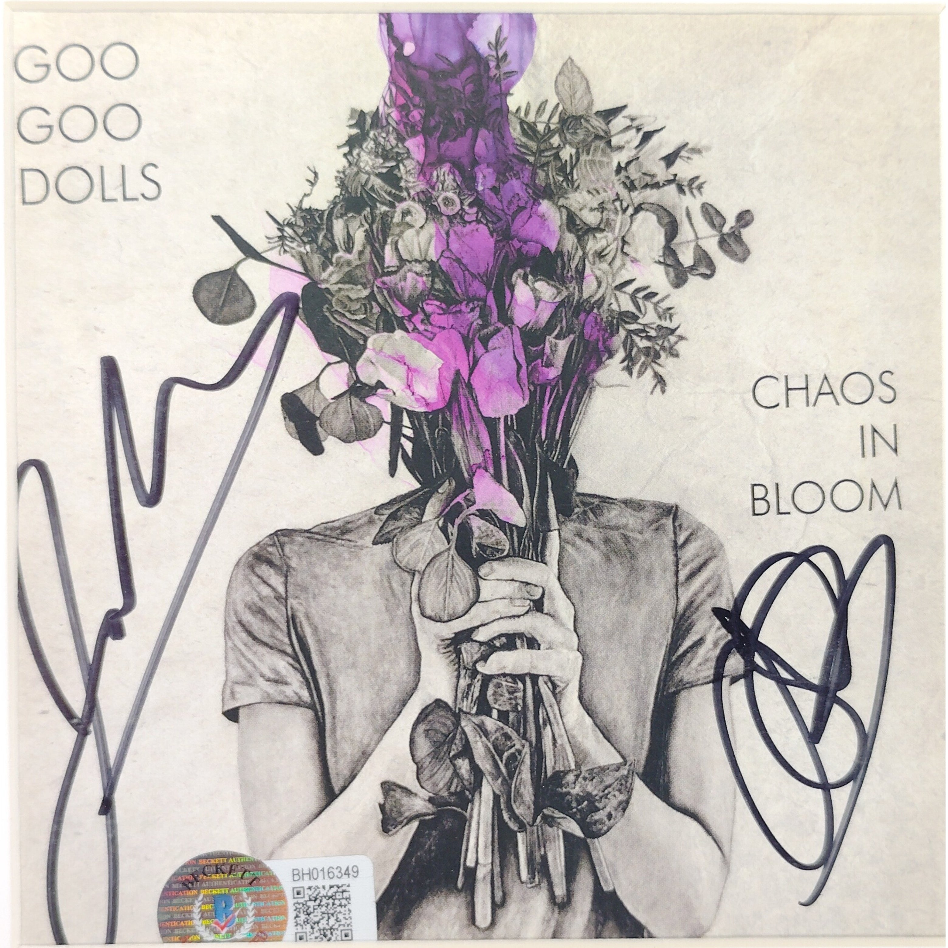 The Goo Goo Dolls signed microphone – signature close-up – Beckett COA
