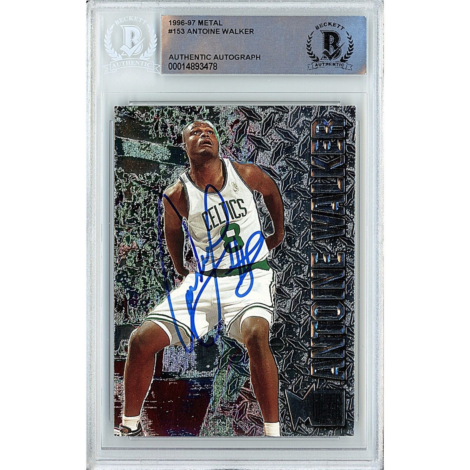 1996 Fleer #153 Antoine Walker Boston Celtics Autographed Trading Card – Beckett BAS