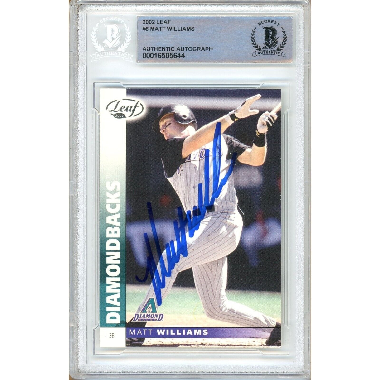 Matt Williams Autographed Trading Card Beckett BAS