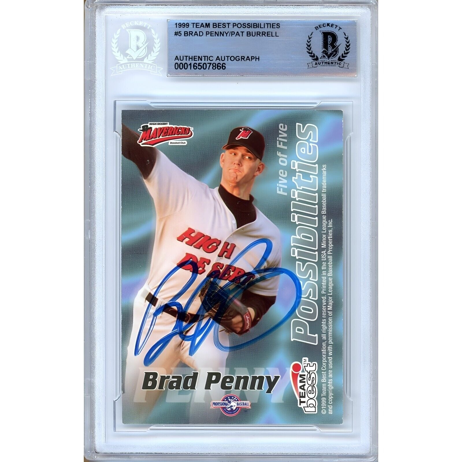 1999 Brad Penny Pat Burrell Dual Signed Trading Card – Beckett BAS