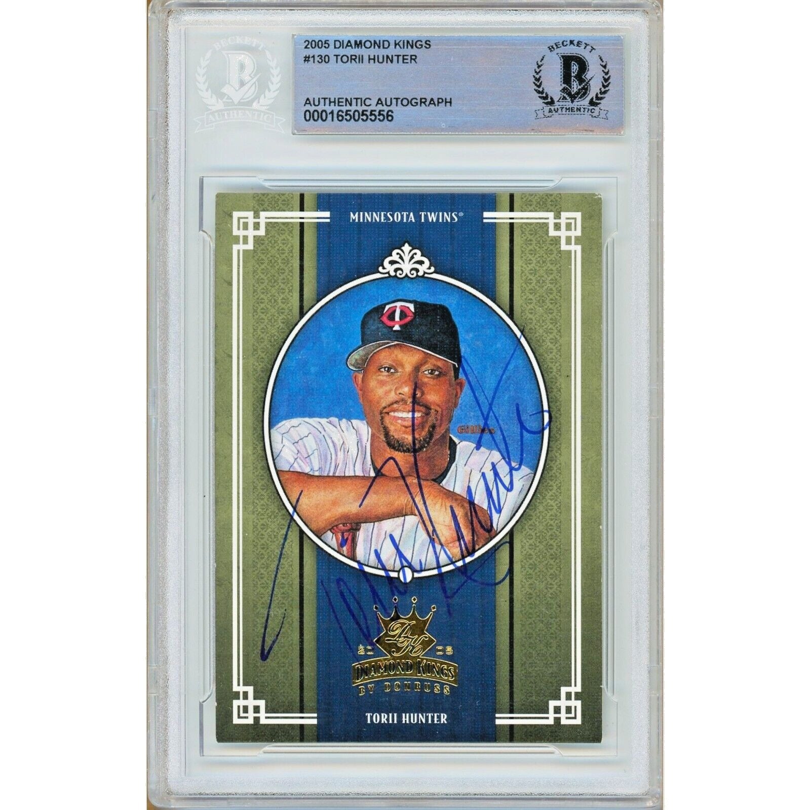 Torii Hunter Minnesota Twins autographed trading card – full view – Beckett COA