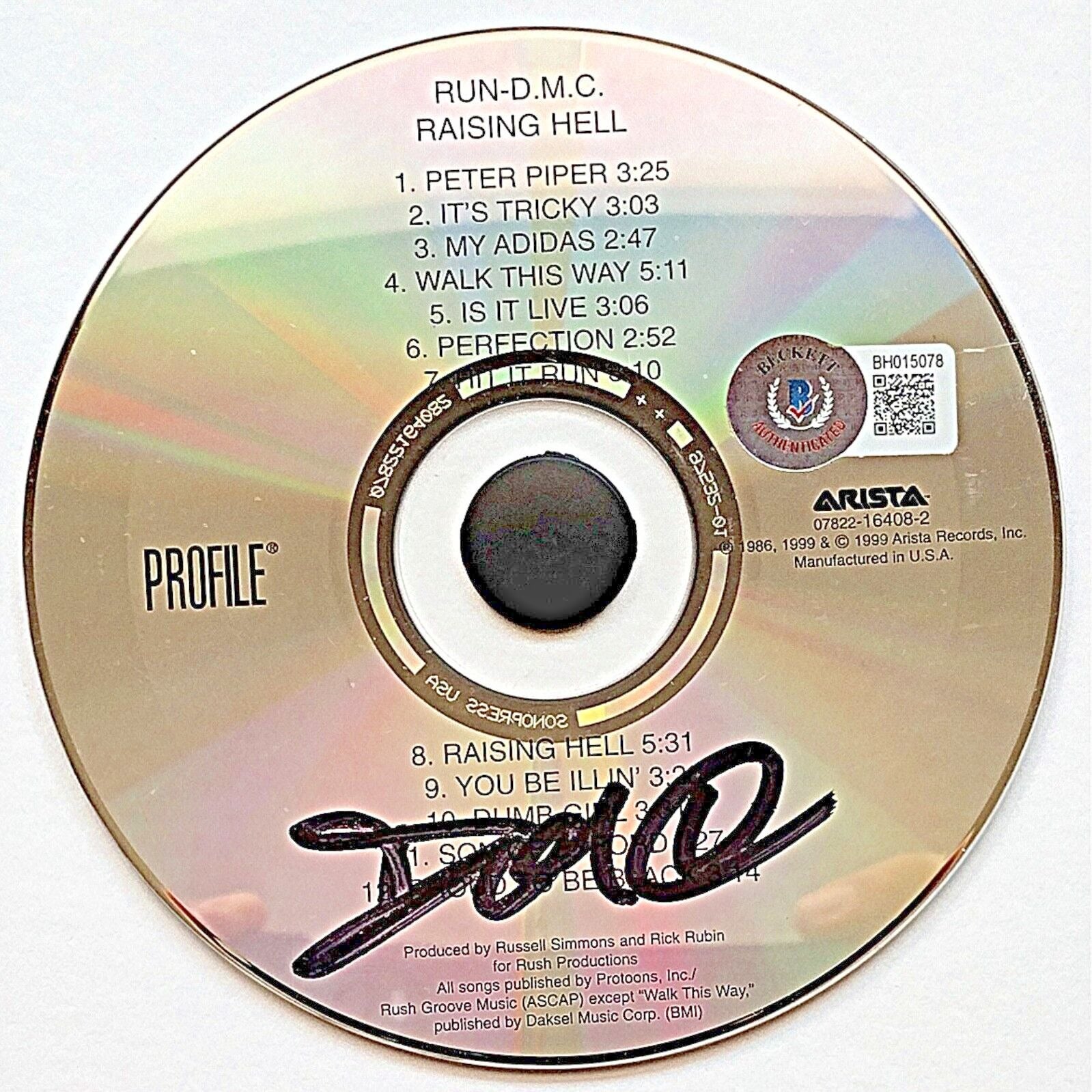 Darryl Mcdaniels Run DMC Signed Cd – Beckett BAS