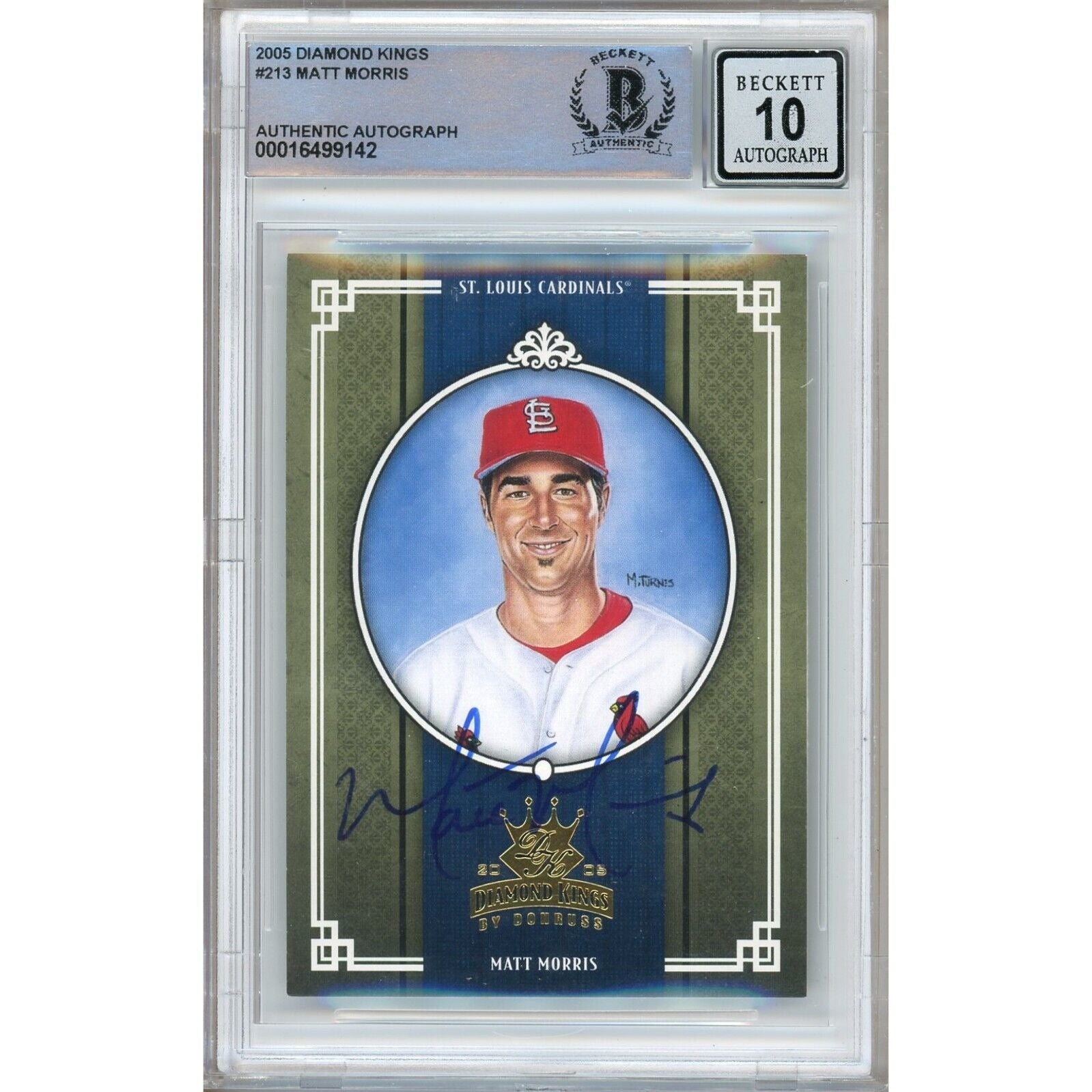 Matt Morris St Louis Cardinals autographed trading card – full view – Beckett COA