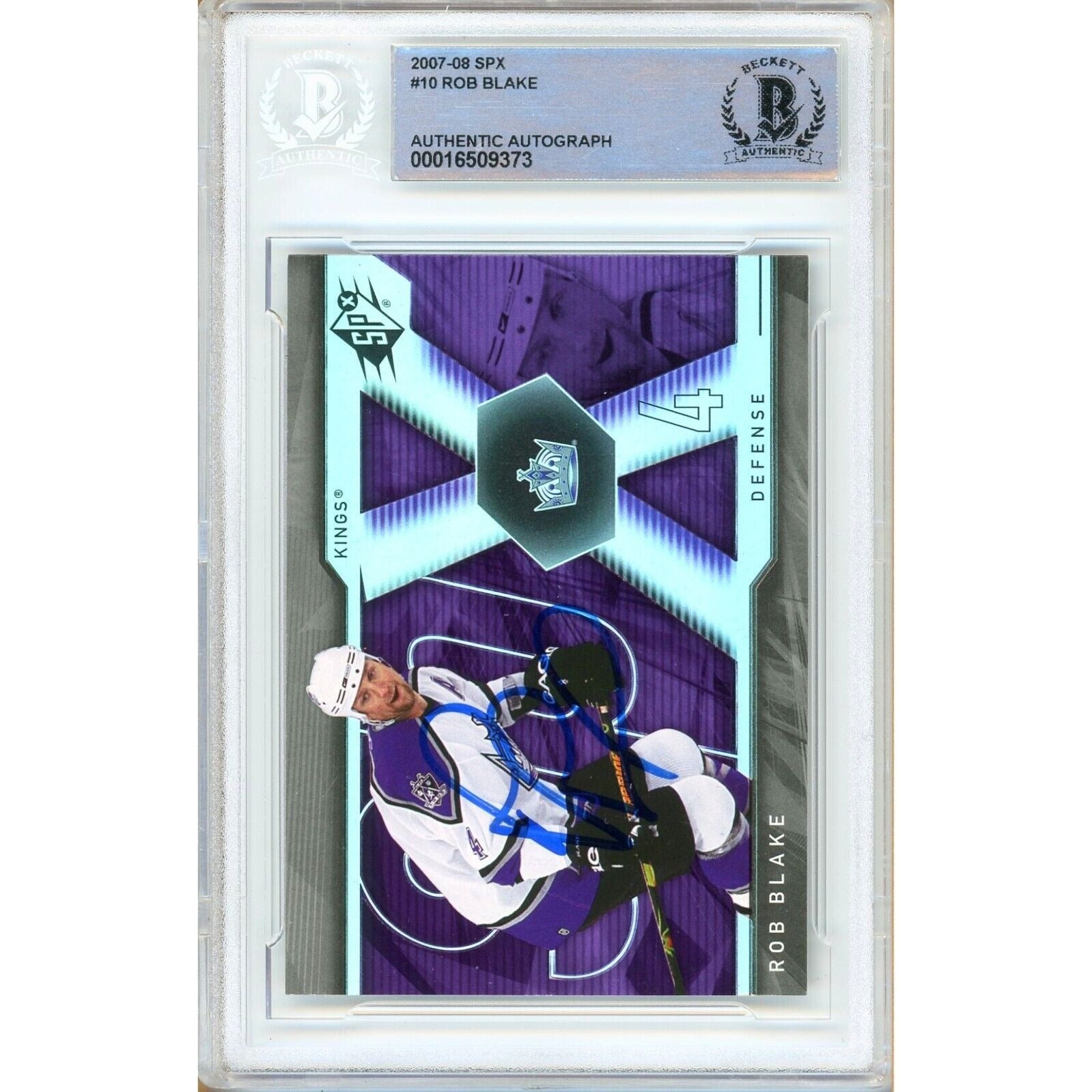 Rob Blake Los Angeles Kings signed trading card – signature close-up – Beckett COA