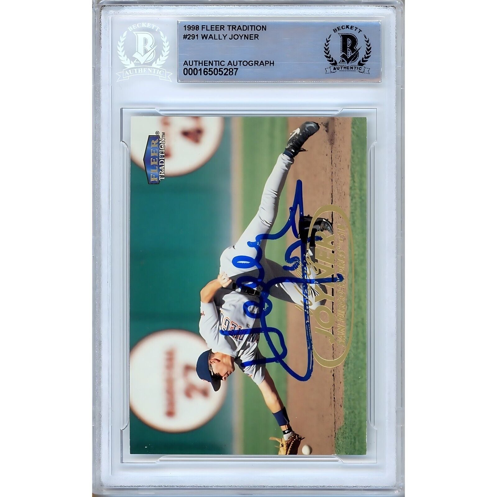 Wally Joyner San Diego Padres signed trading card – signature close-up – Beckett COA