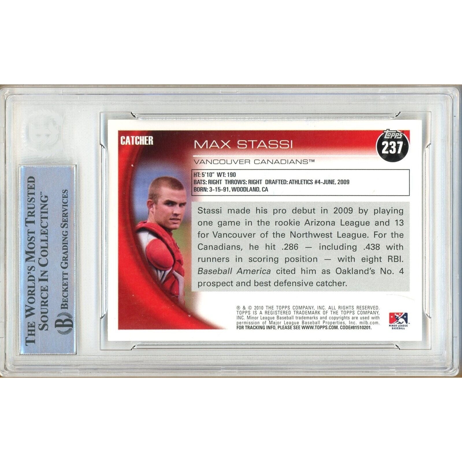 Max Stassi Houston Astros signed trading card – signature close-up – Beckett COA