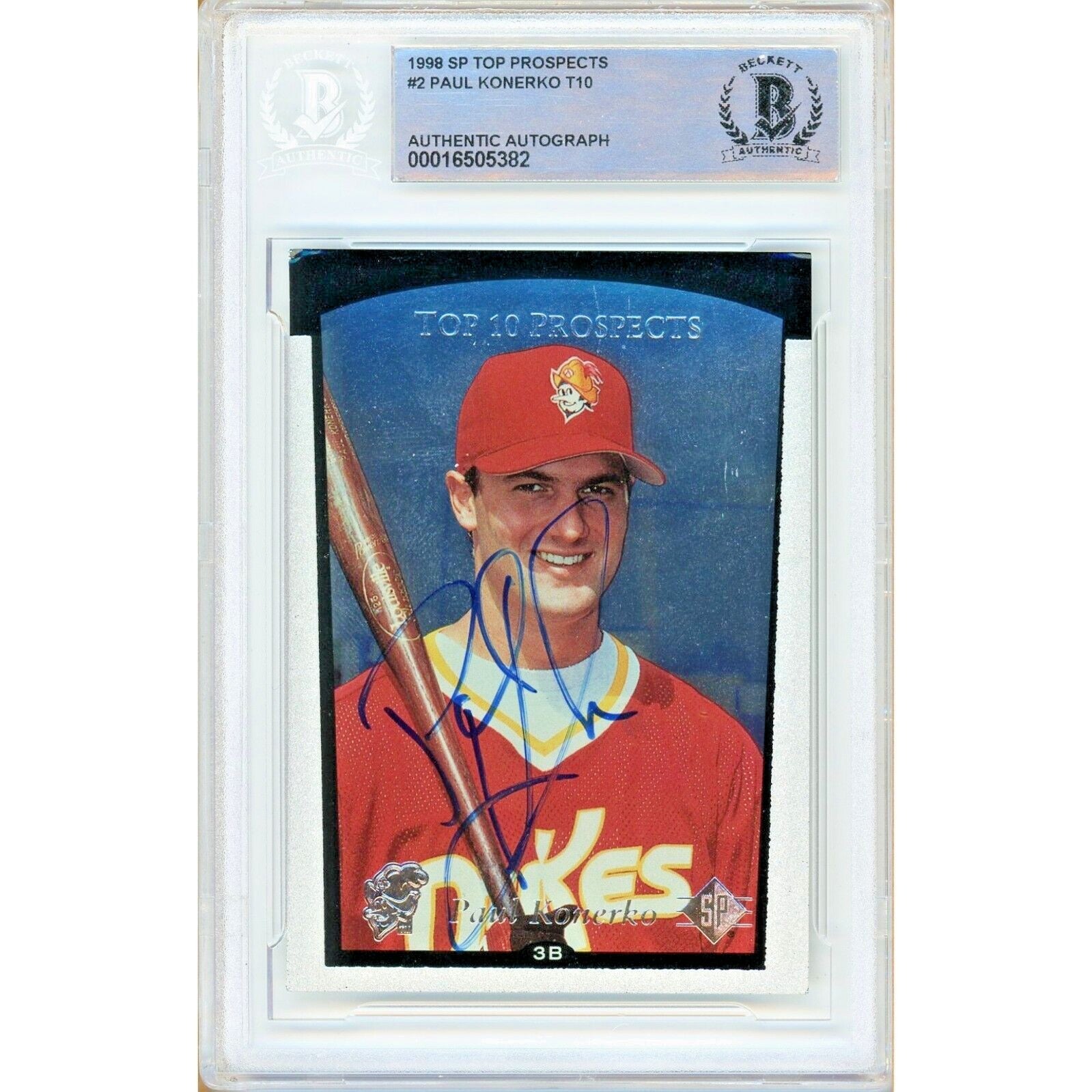 Paul Konerko La Dodgers autographed trading card – full view – Beckett COA