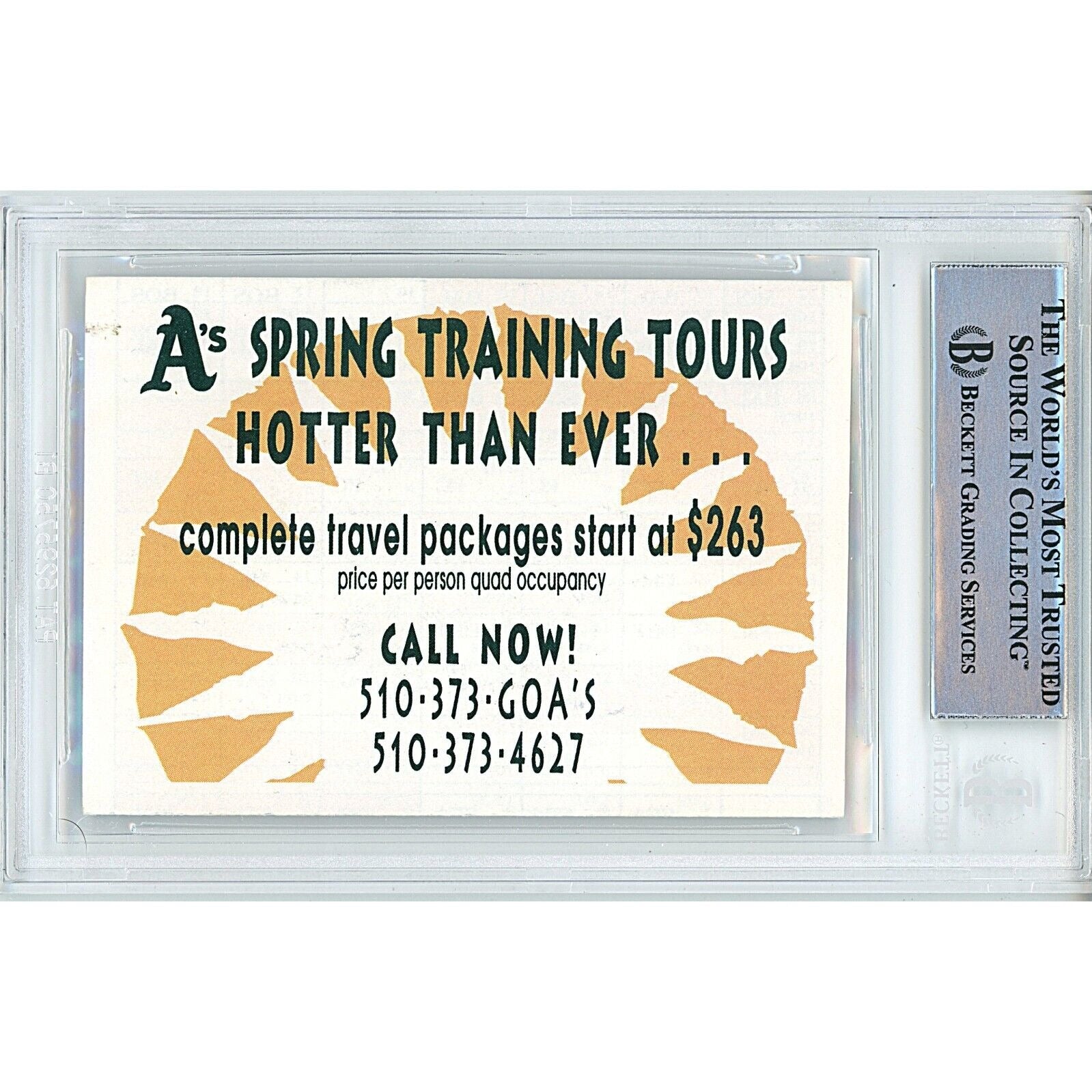 Jason Giambi Oakland Athletics auto trading card – authentication sticker – Beckett COA