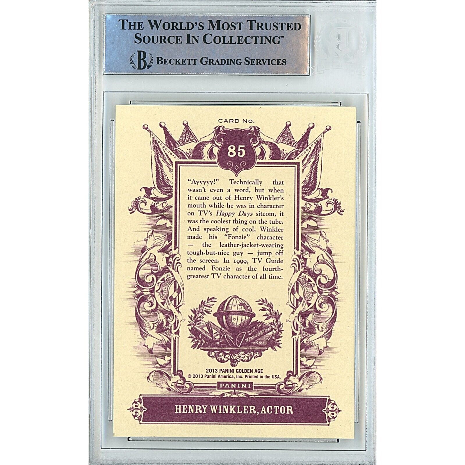 Henry Winkler Panini Golden Age Signed Trading Card Beckett BAS