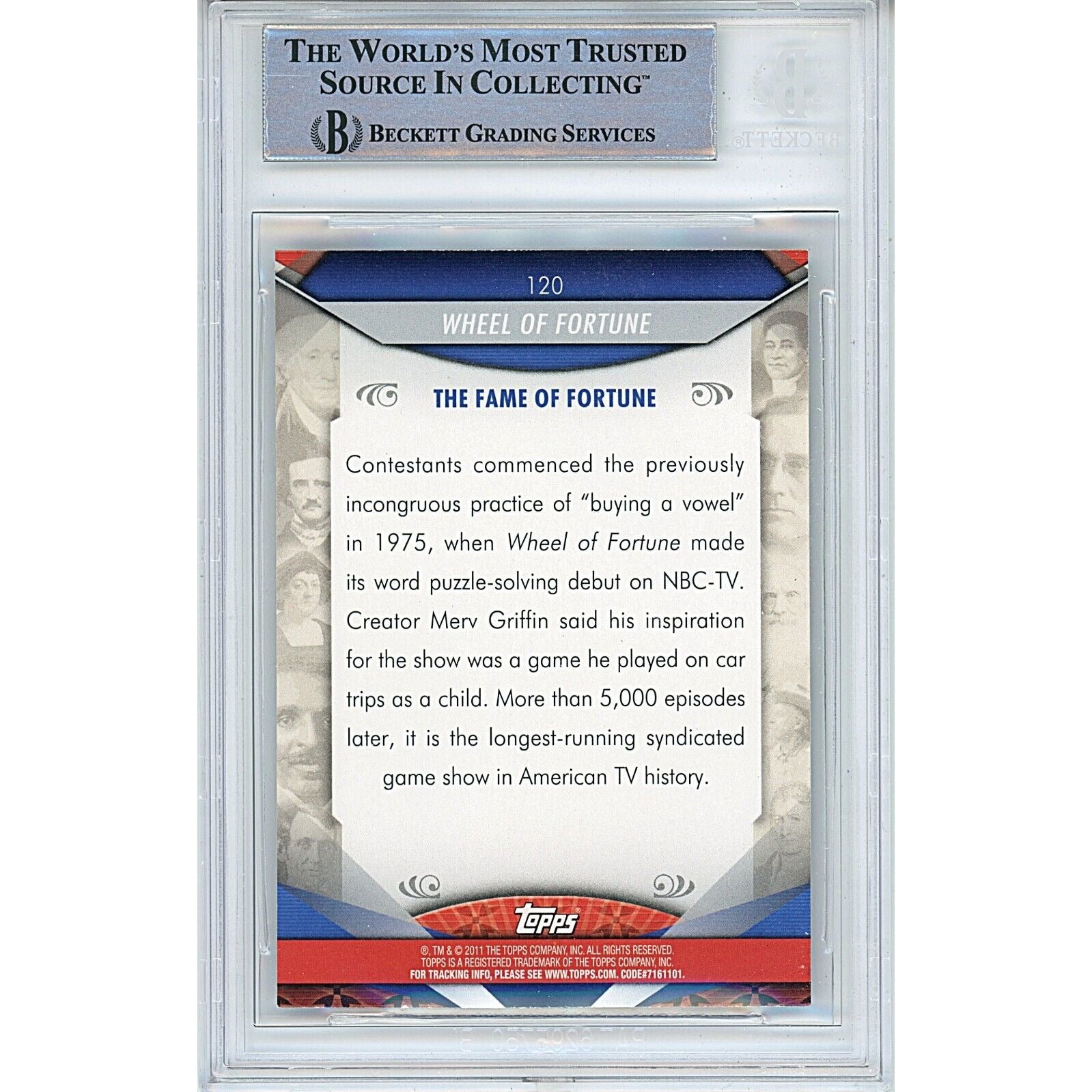 Vanna White Signed Wheel Trading Card Beckett BAS