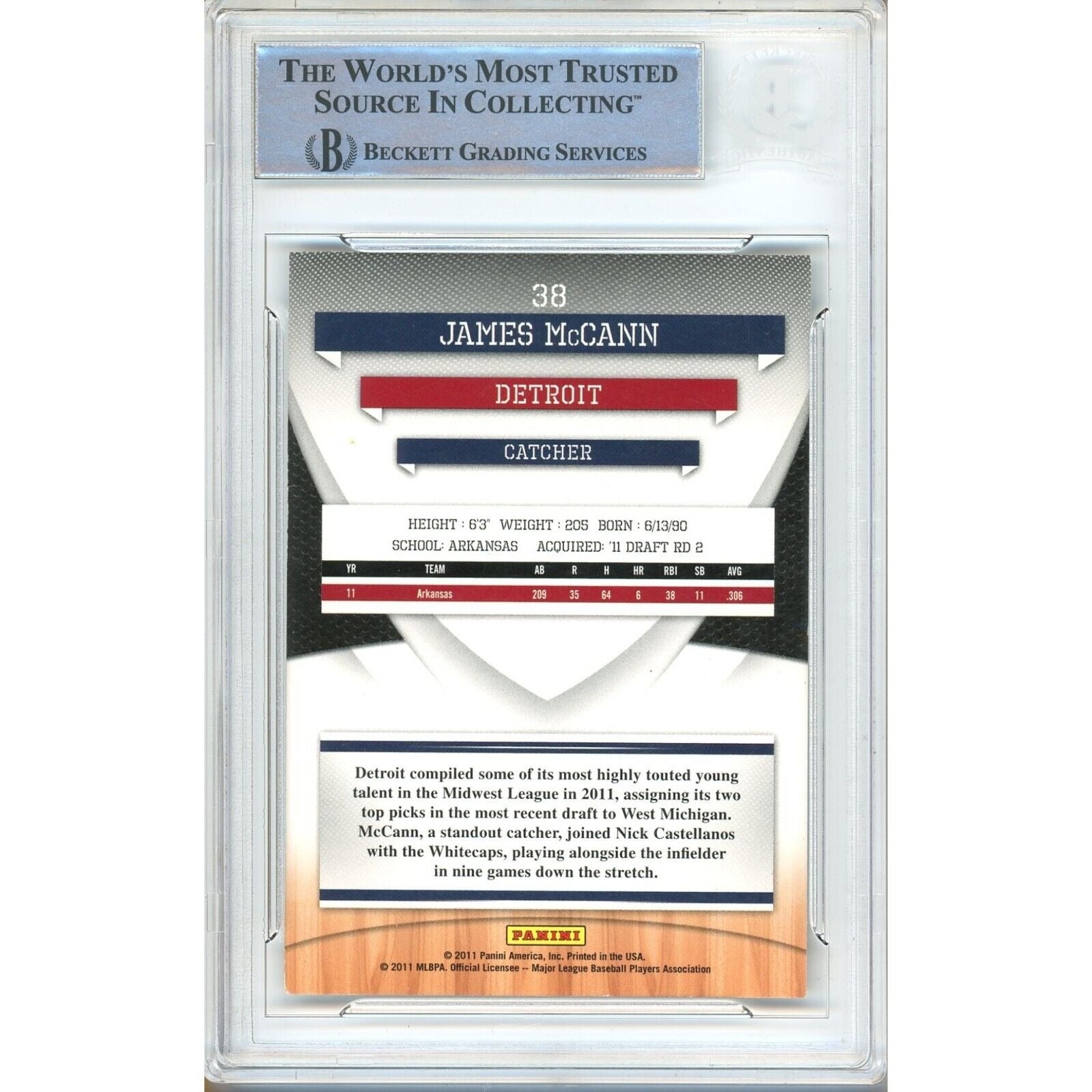 James McCann Baltimore Orioles signed trading card – signature close-up – Beckett COA