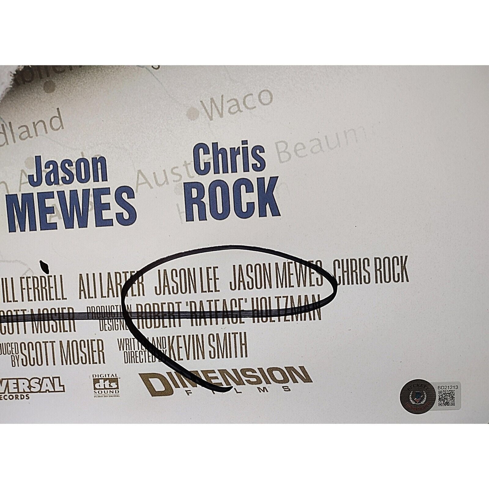 Jason Mewes Kevin Smith autographed photo – full view – Beckett COA