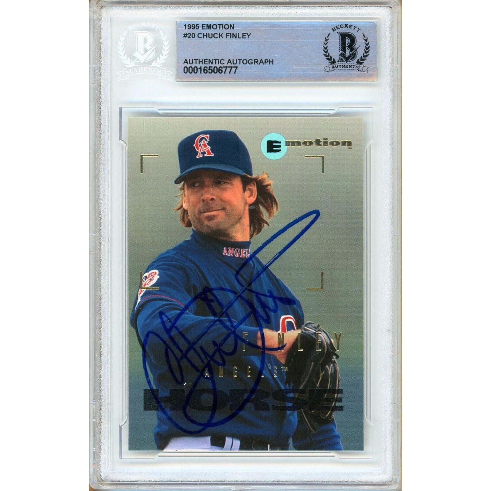 1995 #20 Chuck Finley LA Angels Autographed Trading Card – Beckett BAS