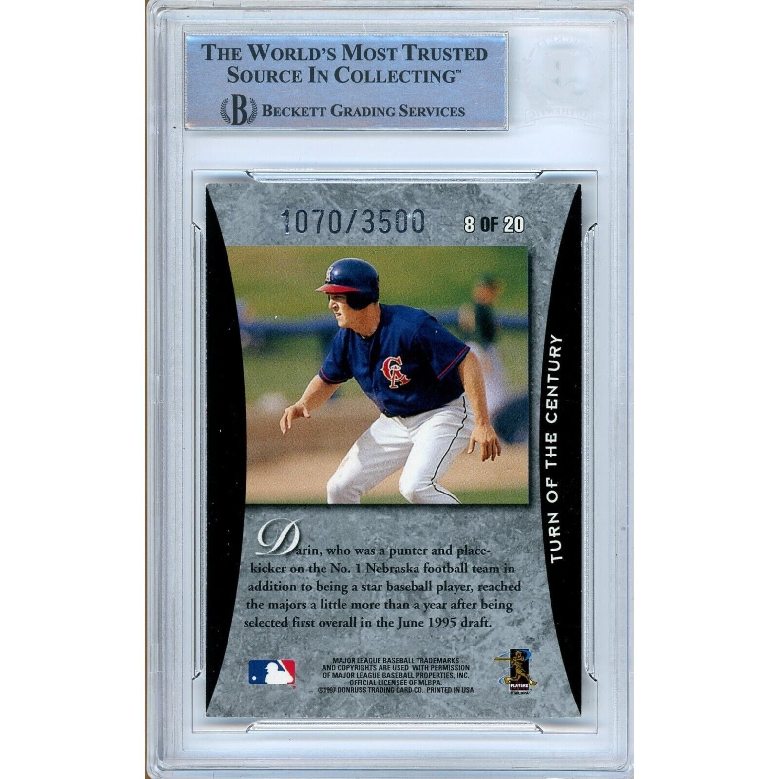 1997 Donruss #1070 Darin Erstad LA Angels Signed Trading Card – Beckett BAS