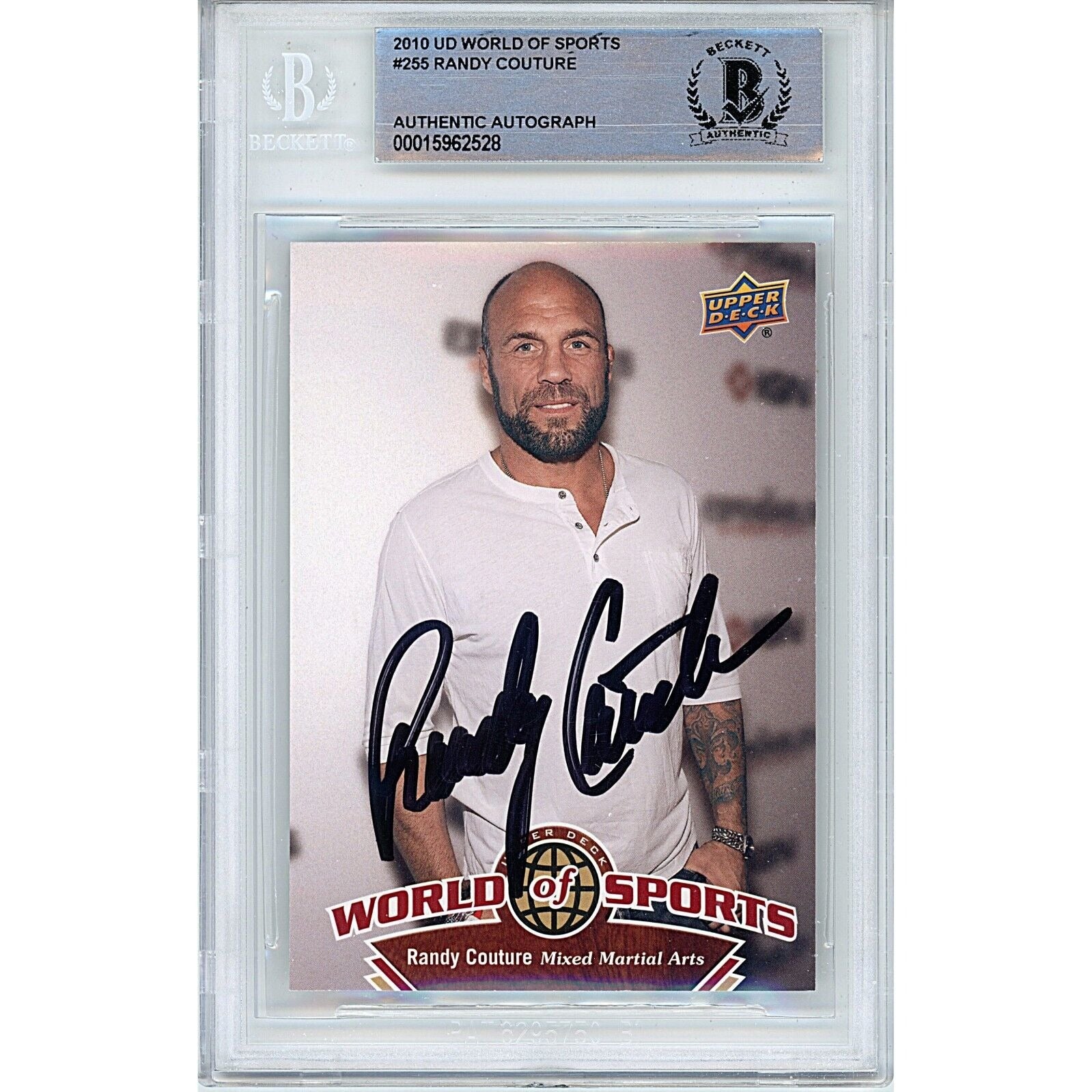 Randy Couture Ufc autographed trading card – full view – Beckett COA