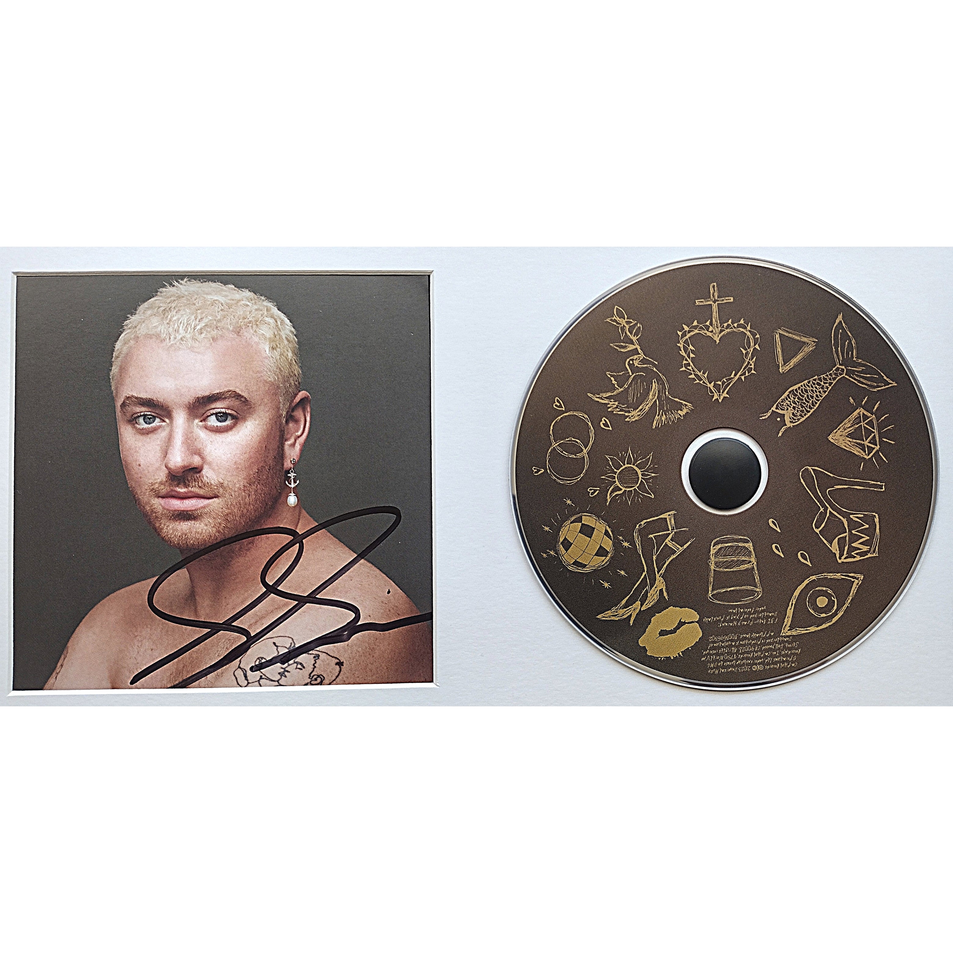 Sam Smith cd autograph – angled display – Beckett COA