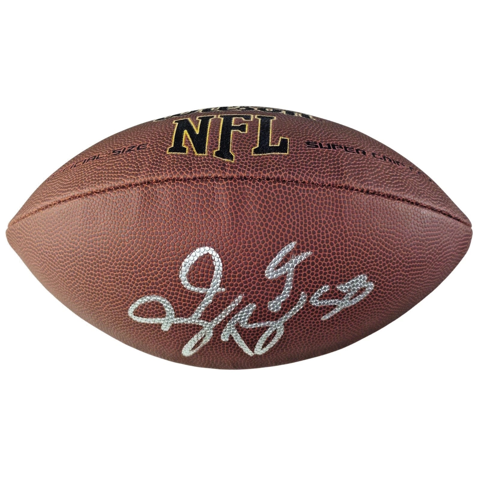 Shaquil Barrett autographed football – full view – Beckett COA