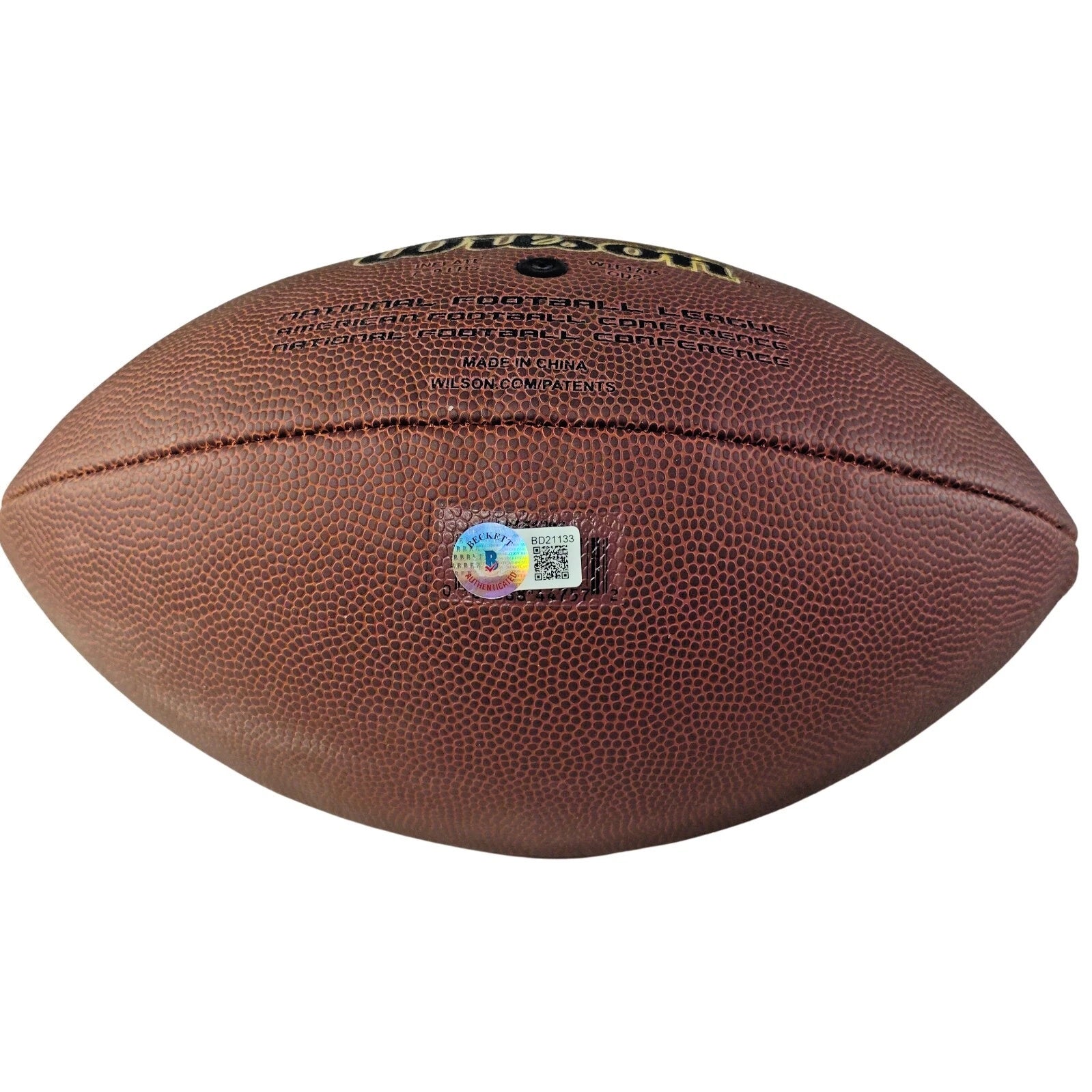 Shaquil Barrett football autograph – angled display – Beckett COA