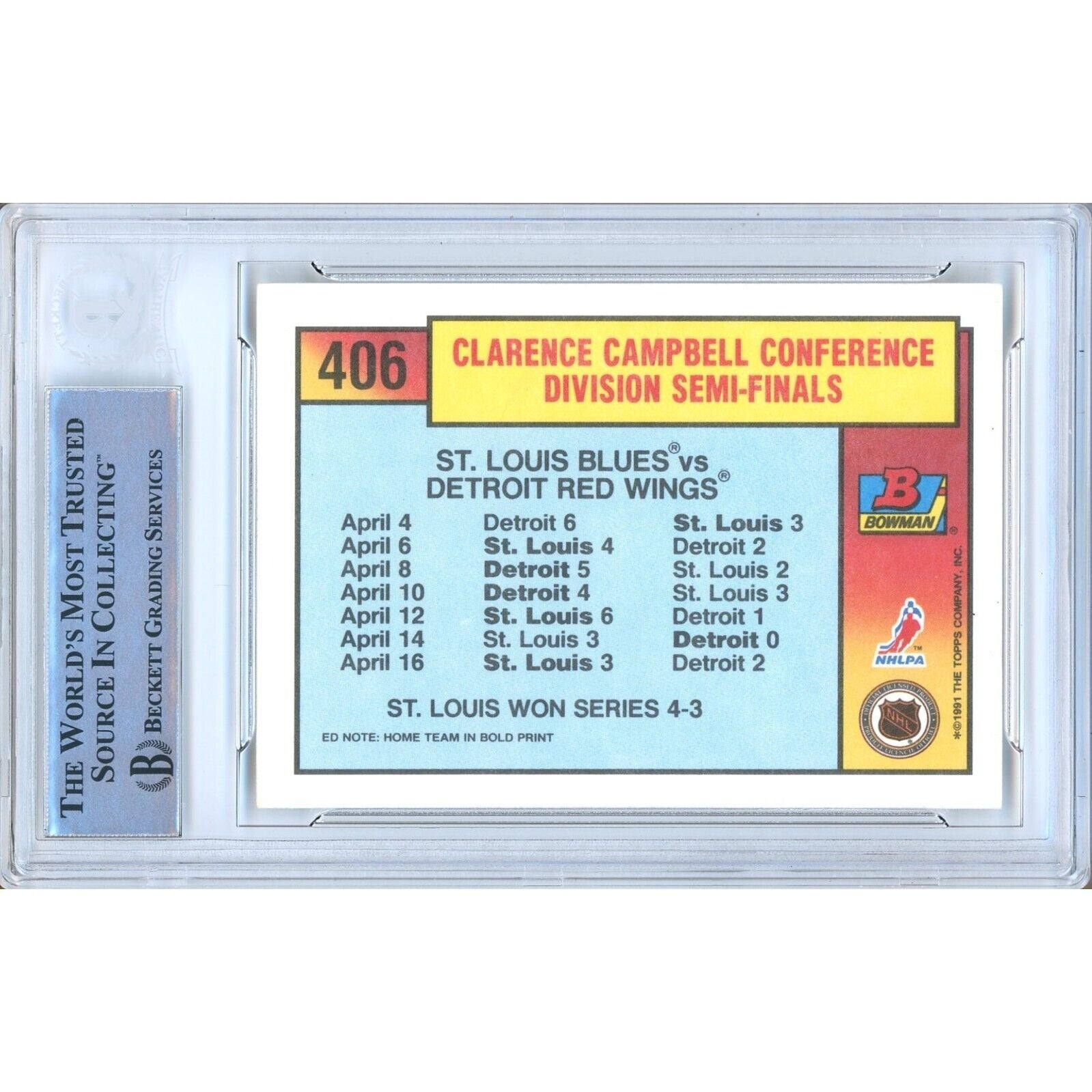 1990 Bowman #406 Adam Oates Signed Trading Card – Beckett BAS