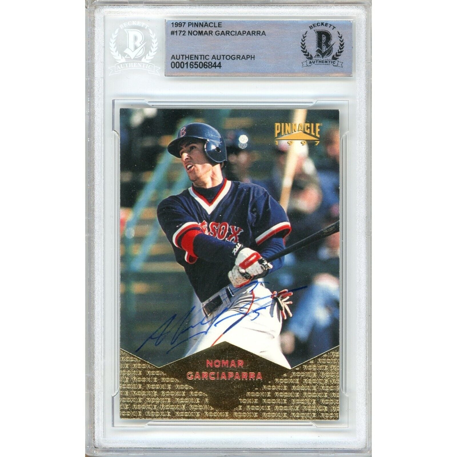 Nomar Garciaparra Boston Red Sox autographed trading card – full view – Beckett COA