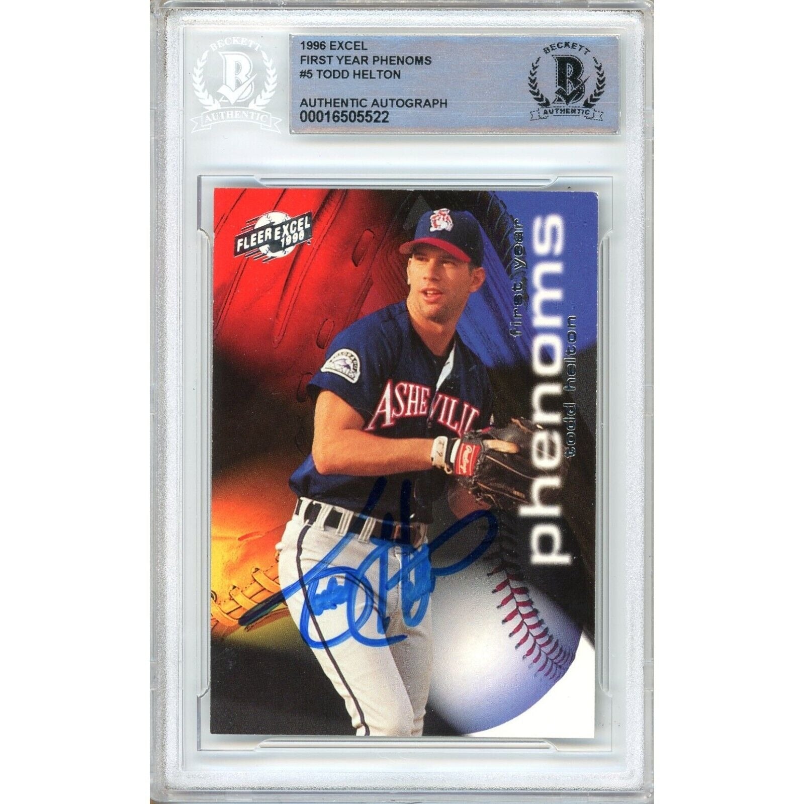 Todd Helton Colorado Rockies autographed trading card – full view – Beckett COA