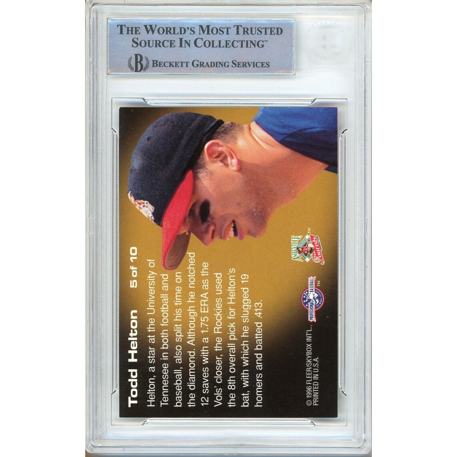 Todd Helton Colorado Rockies signed trading card – signature close-up – Beckett COA