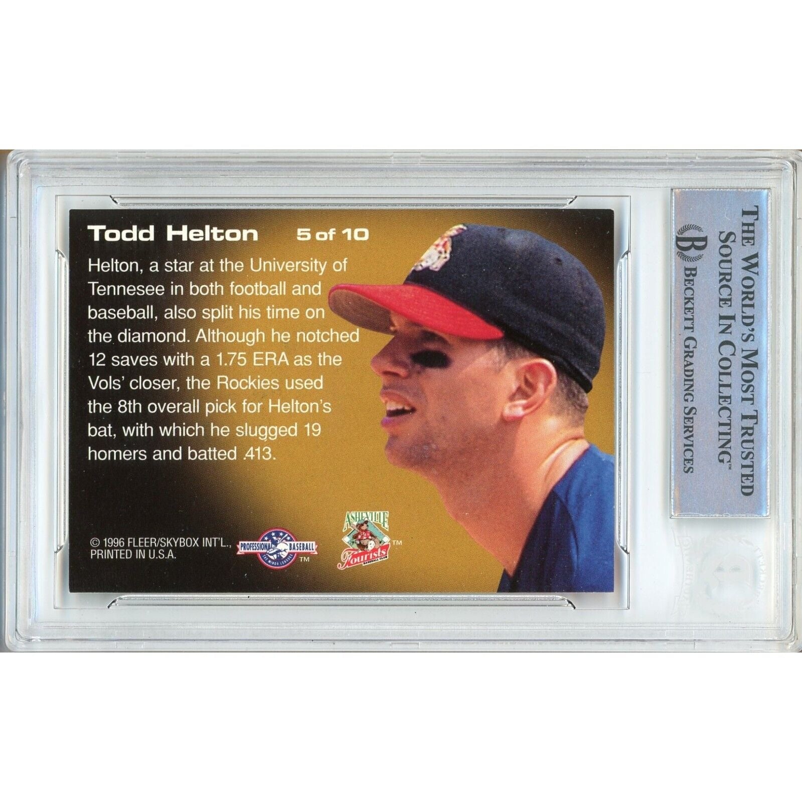 Todd Helton Colorado Rockies auto trading card – authentication sticker – Beckett COA