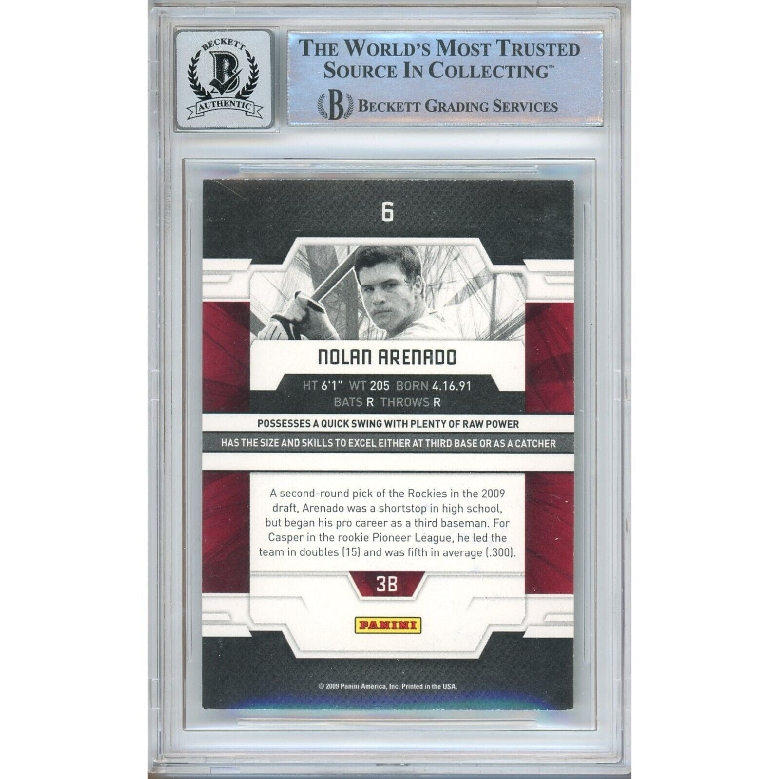 Nolan Arenado St Louis Cardinals Signed Trading Card Beckett BGS
